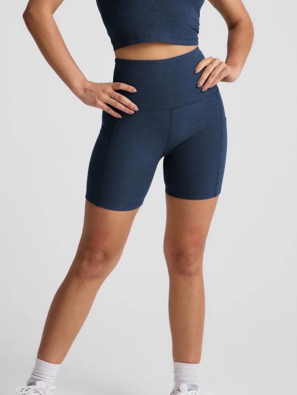 Beyond Yoga High-Rise Navy 5” Bike Shorts